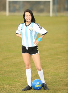 Argentinian young brunette football player